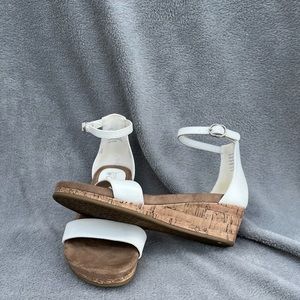 White Sandals with small wedge heel